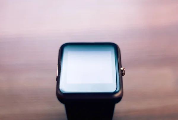 Close up of smart wrist watch. Modern wearable technology