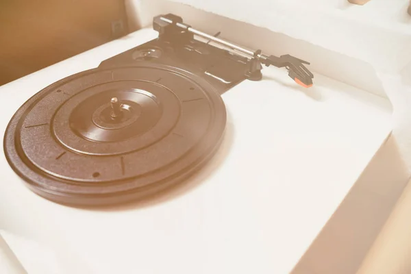 Reto Hipster Reproductor Música Dispositivo Electrónico Vintage Para Escuchar Discos — Foto de Stock