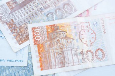 Ulusal Hırvat Kunası Döviz Alım notlar. Kağıt Not Hrvatska Kuna, para kimden Hırvatistan.