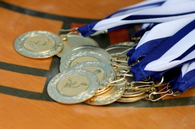 Atina-7 Ekim,2012:Kazanan takım için altın madalya. Kazananlar için kurdelelerle altın madalya seti. Spor yarışması şampiyonu ödülü. Bayanlar sutopu şampiyonası. Şampiyonlar için Olimpiyat altın madalyaları.