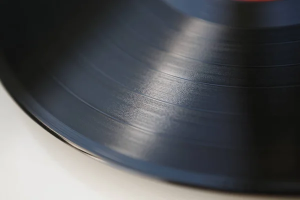 Black Analog Vinyl Records Close Macro Shot Vintage Audio Disc — стоковое фото