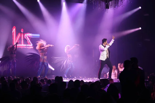 Famous Greek Pop Singer Sakis Rouvas Performing Stage Buzuki Athens — Stok fotoğraf