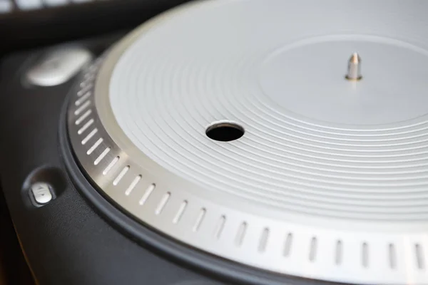 Gramofon Talerz Bez Slipmat Winylowych Płyt Rekord Powierzchni Tarcza Metalowa — Zdjęcie stockowe