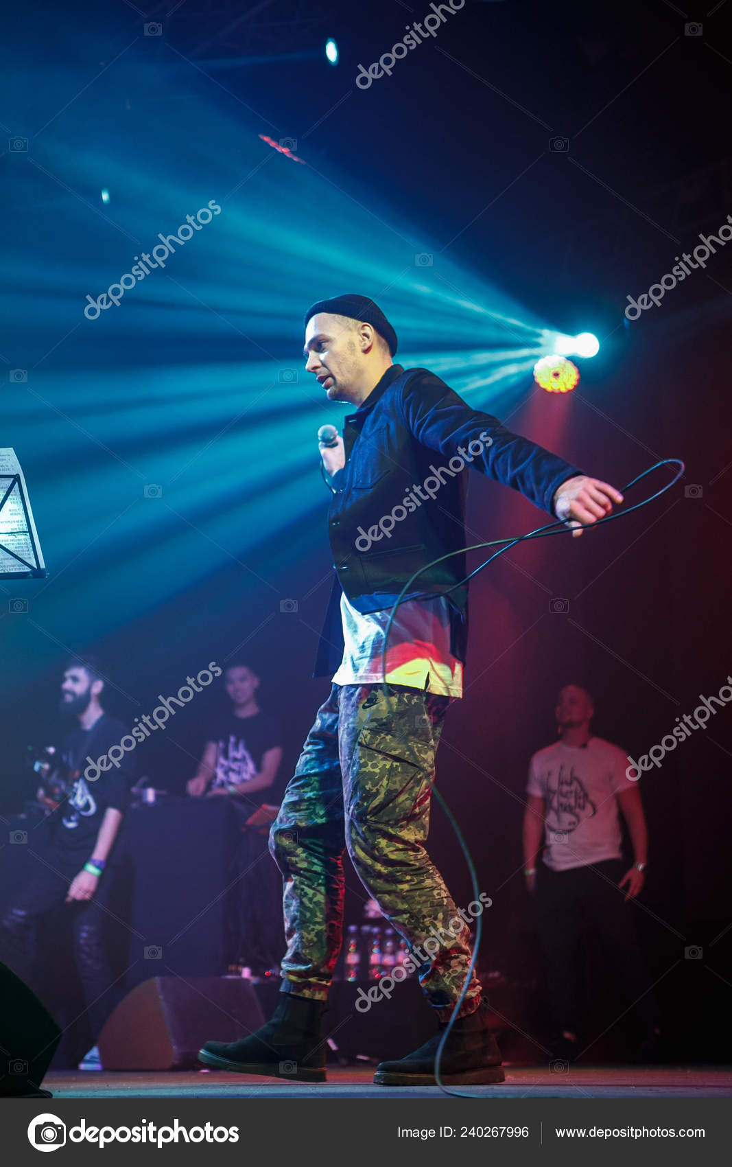 Moscow November 2016 Popular Rap Singer Sing Scene Night Club