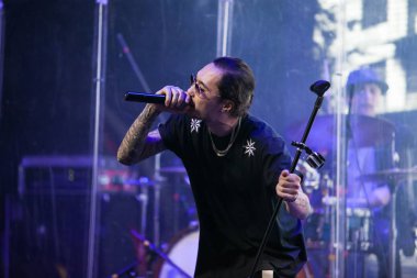 Moskova - 5 Aralık, 2015: sunumu Scriptonite Red Club, uzun zamandır beklenen albüm rap şarkıcıları Basta, Jillz yanında