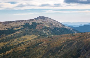 Karpat dağ iyi sonbahar günü parkta. Karpatlar'da yürüyüş gitmek