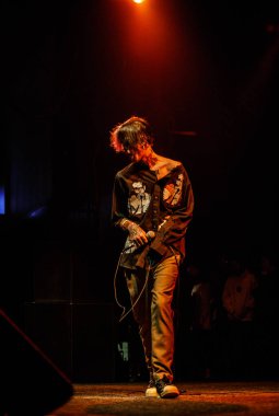 Moskova - 30 Mart, 2017: rapçi Lil dikizlemek konser gece kulübü.