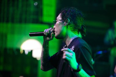 Moskova - 5 Aralık, 2015: sunumu Scriptonite Red Club, uzun zamandır beklenen albüm rap şarkıcıları Basta, Jillz yanında