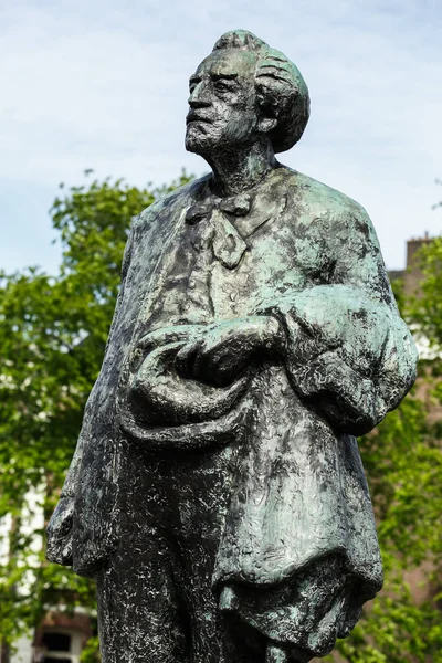 Statua Uomo Famoso Amsterdam Paesi Bassi — Foto Stock