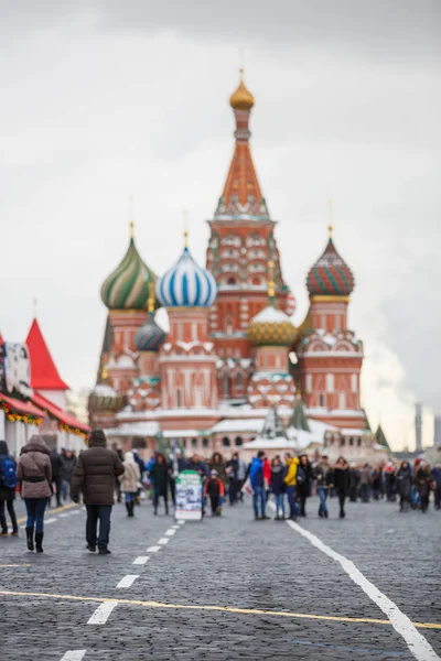 Москва Россия Января 2017 Памятник Красной Площади Церковь Святого Василия — стоковое фото