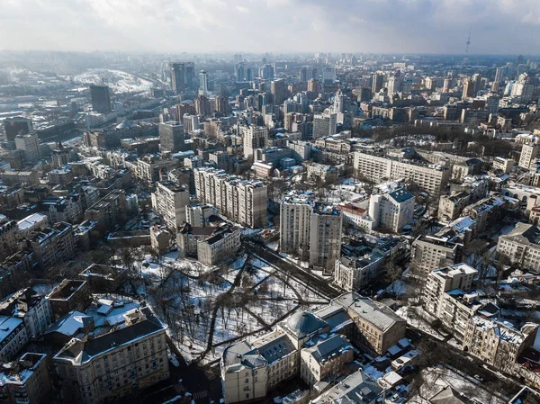 Kiev Oekraïne Februari 2018 Luchtfoto Drone Foto Van Winter Kiev — Stockfoto