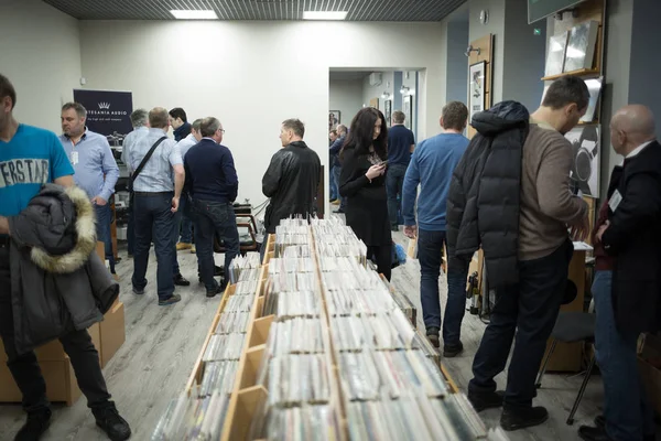 Moskva Februari 2017 Vinyl Samling Säljs Stora Audiophile Butik Nota — Stockfoto