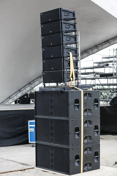 Odessa Ukraine August 2017 Professional Concert Audio System Big Black — Stock Photo, Image