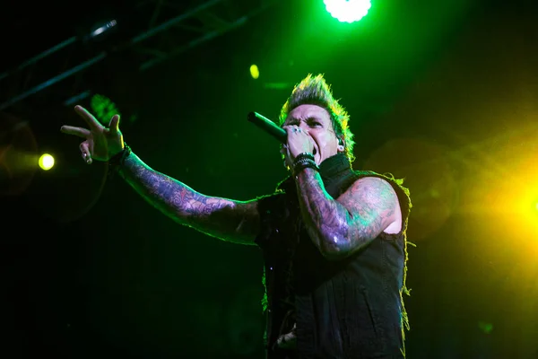 Moscú Junio 2015 Papa Roach Líder Jacoby Shaddix Interpretan Vivo —  Fotos de Stock
