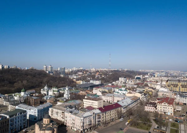 Kiev April 2018 Aerial Drone Photo Arsenalna District Center Kyiv — Stock Photo, Image
