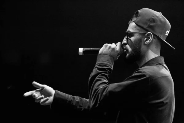 Moskau Oktober 2016 Rap Sänger Singen Auf Der Bühne Eines — Stockfoto