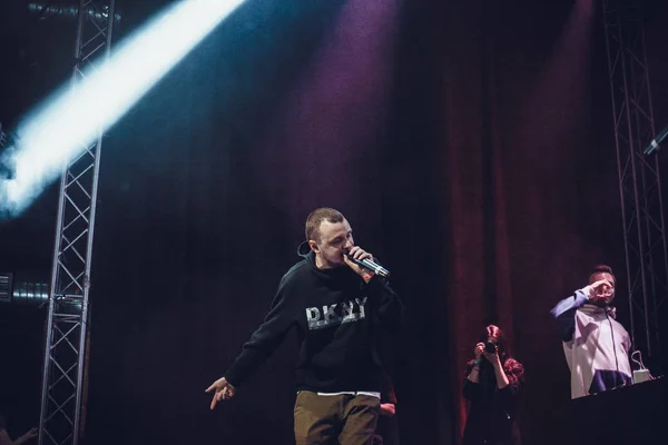Μόσχα Απριλίου 2016 Μεγάλη Συναυλία Του Χιπ Χοπ Rap Τραγουδιστή — Φωτογραφία Αρχείου