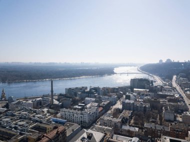 Kiev - 9 Nisan, 2018: hava dron fotoğraf Arsenalna bölgesinin merkezi Kiev Ukrayna