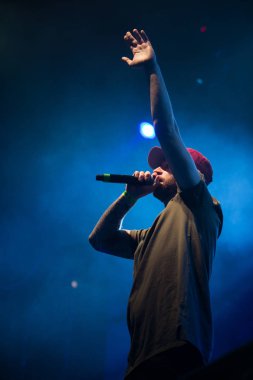 Moskova - 12 Şubat, 2017: Waka Flocka alev rap yıldız gece kulüpte büyük rap konseri.