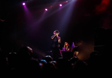 Moskova - 30 Mart, 2017: rapçi Lil dikizlemek konser gece kulübü.