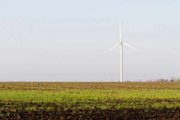 Alternatív Források Zöld Energia Szélenergia Turbin Vagy Szélerőmű — Stock Fotó