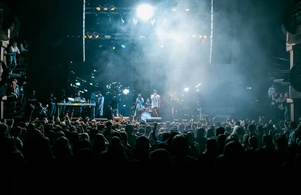 Moscú Septiembre 2015 Gran Audiencia Conciertos Puso Manos Arriba Música — Foto de Stock