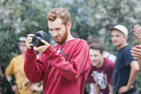 Moscú Agosto 2015 Concurso Finalización Patines Agresivos Aire Libre S3T — Foto de Stock