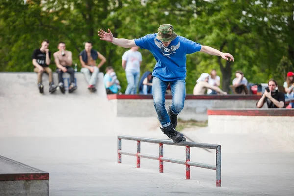 Moszkva 2016 Május Agresszív Görkorcsolya Verseny Piknik Került Sor Skate — Stock Fotó