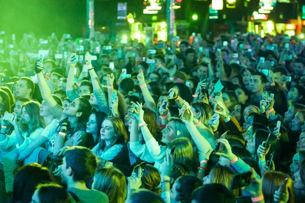 Moskou November 2016 Druk Van Dancefloor Nachtclub Volledige Nachtclub Tijdens — Stockfoto