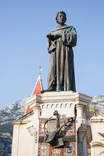 Makarska Κροατία Ιουνίου 2017 Andrija Kacic Μνημείο Άγαλμα Χαλκού Φραγκισκανό — Φωτογραφία Αρχείου