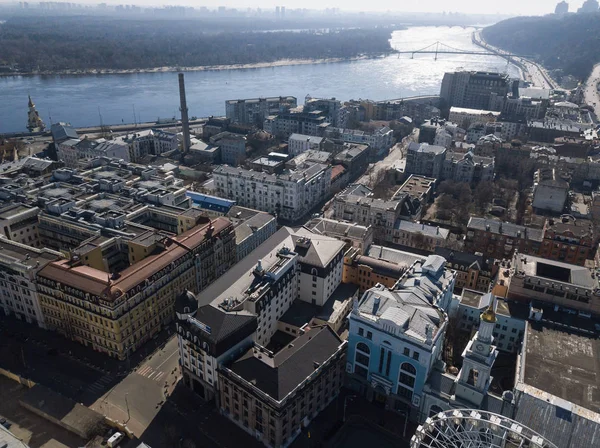 Kiev April 2018 Antenn Drönare Foto Arsenalna Ligger Centrum Kiev — Stockfoto