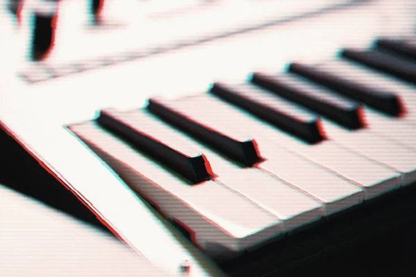 Synthesizer Key Board Close Audio Equipment Music Production Sound Recording — 스톡 사진