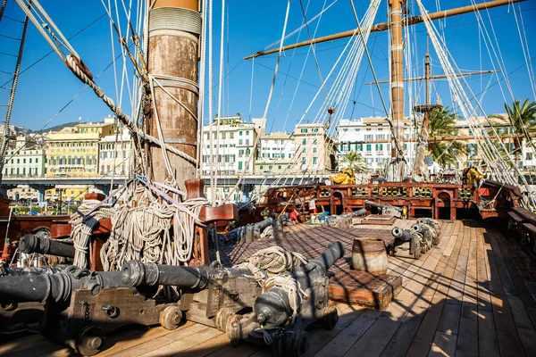 Genova Italia Ottobre 2018 Grande Nave Pirata Legno Nettuno Nel — Foto Stock