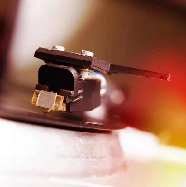 Jogador Mesa Giratória Com Disco Vinil Musical Tema Retro — Fotografia de Stock