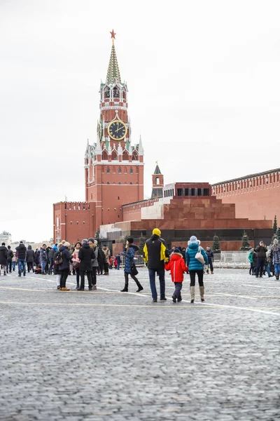 Москва Россия Января 2017 Кремлевская Башня Красной Площади Национальный Символ — стоковое фото