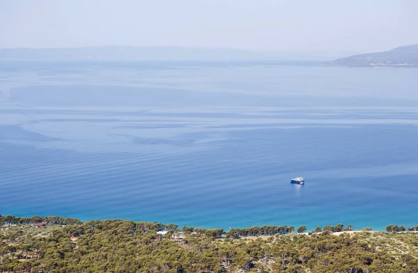Recreational Yacht Boat Drifting Blue Adriatic Sea Croatian Riviera Beautiful — Stock Photo, Image