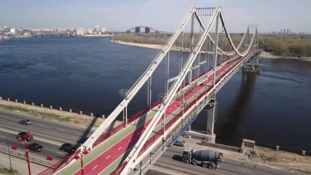 Panorama Passerelle Pour Piétons Kiev — Video