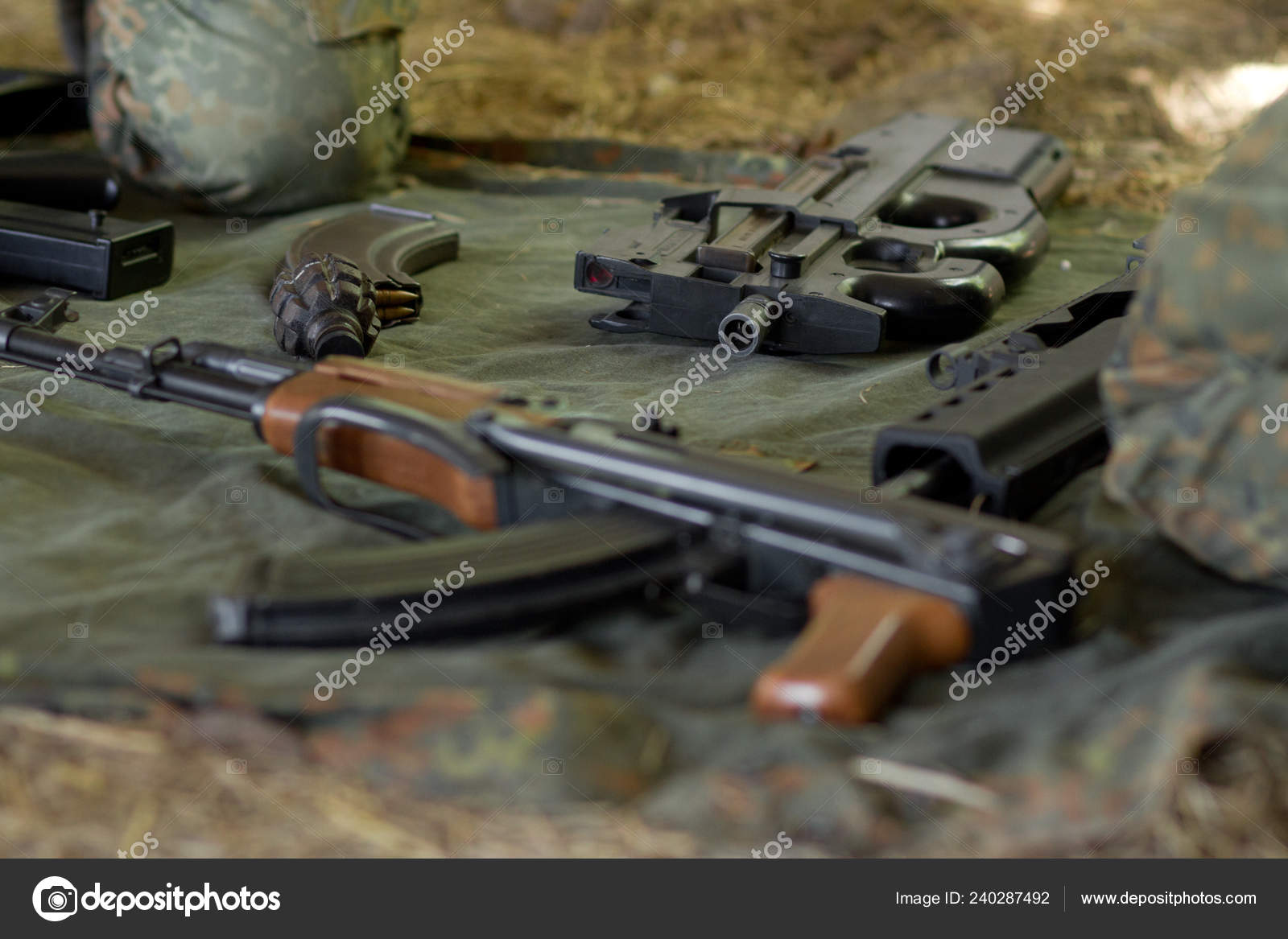 Automatic Guns Ammunition Military Use Ak47 P90 Stock Photo Image By C Hurricanehank
