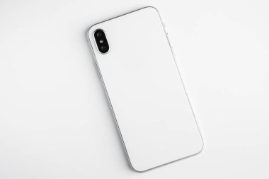 Mariupol, Ukraine - 24 Ekim, 2017: yeni iphone X mockup beyaz arka plan üzerinde. Yeni Apple Iphone 10 modelinin test örneği. Açıklayıcı yazı işleri