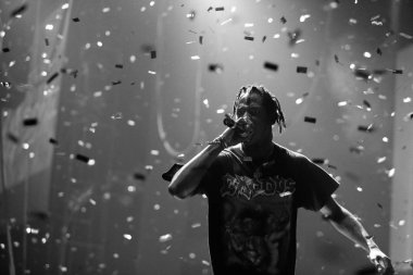 MOSCOW - DECEMBER, 6: Travis Scott performing at Glavclub in Moscow on 6th of December 2014