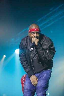 Moskova - 18 Aralık, 2 016: ünlü rapçi The Game büyük konser gece kulübü.