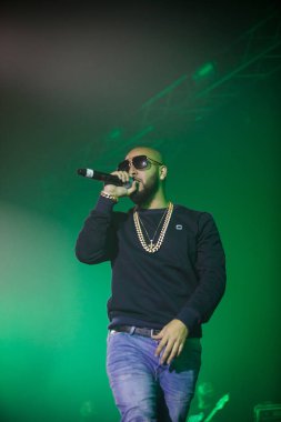 Moskova - 18 Aralık, 2 016: ünlü rapçi The Game büyük konser gece kulübü.