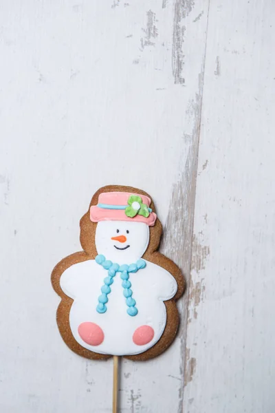 Bonito Natal Decorativo Produtos Comida Celebração Ano Novo Mesa Madeira — Fotografia de Stock