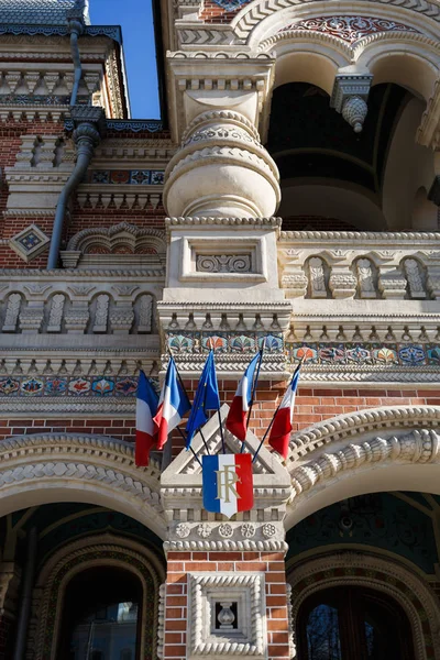 モスクワ 2017 外装のフランス大使館フランス領事館の建物の Russia Vintage の建築の建物 — ストック写真