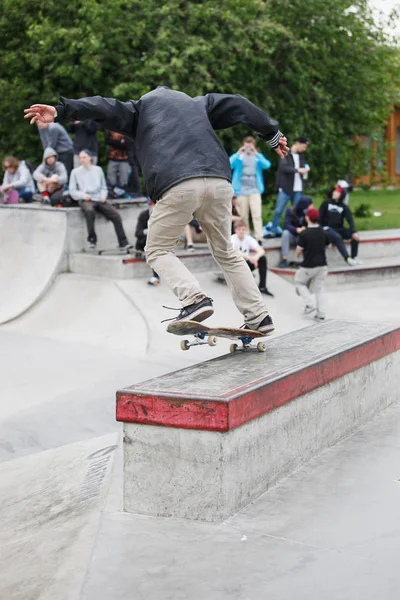 Moskova Mayıs 2016 Yaz Sokak Kaykay Yarışması Açık Skate Park — Stok fotoğraf