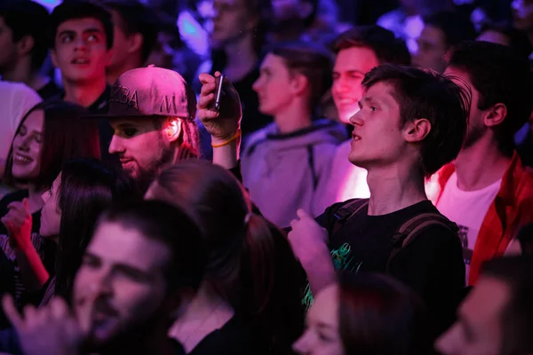 Moscow Fevereiro 2017 Pista Dança Lotada Clube Noturno Boate Completo — Fotografia de Stock