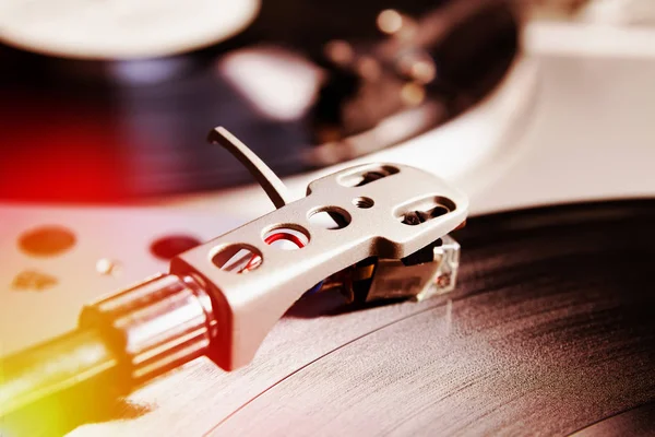 Turntable Playing Vinyl Record Music — Stock Photo, Image