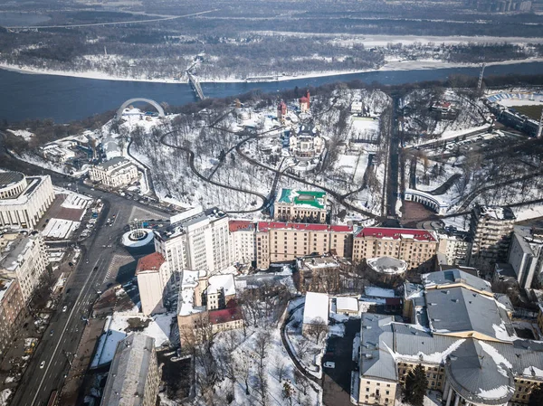 Kiev Ukraina Mars 2018 Maidan Nezalezhnosti Torget Kiev Antenn Drönare — Stockfoto