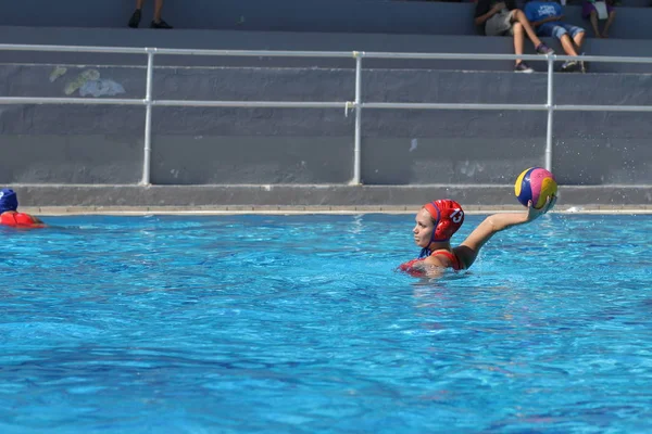 Athènes Octobre 2012 Championnat Water Polo Féminin Les Femmes Jouent — Photo