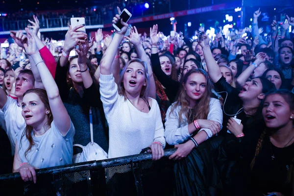 Moscow November 2016 Crowded Dancefloor Night Club Full Nightclub Musical — Stock Photo, Image